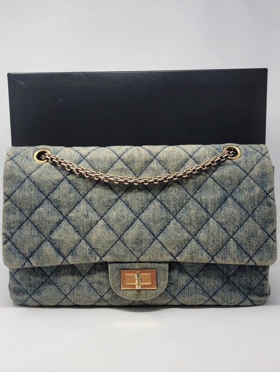 CHANEL Handbags - CHANEL Maxi Quilted Denim 2.55 Reissue 227 Double Flap Bag
